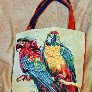 Papagáj color shopper - táska & tok - bevásárlás & shopper táska - shopper, textiltáska, szatyor - Meska.hu