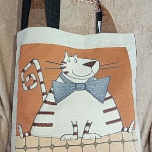 Crazy Cat Jóga táska, Táska & Tok, Bevásárlás & Shopper táska, Shopper, textiltáska, szatyor, Varrás, MESKA