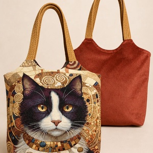 Cicás válltáska - Arany Klimt hangulat, Táska & Tok, Bevásárlás & Shopper táska, Shopper, textiltáska, szatyor, , MESKA