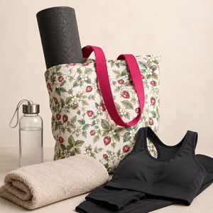Eper mintás nagyméretű táska - táska & tok - bevásárlás & shopper táska - shopper, textiltáska, szatyor - Meska.hu