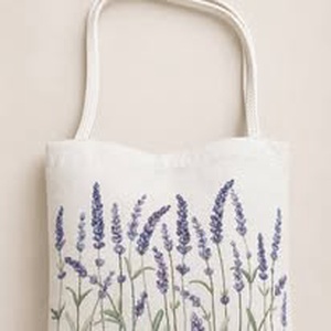 Levendula mintás shopper - Meska.hu