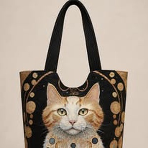 Klimt ihlette macskatáska II. , Táska & Tok, Bevásárlás & Shopper táska, Shopper, textiltáska, szatyor, Varrás, MESKA