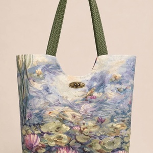 Monet ihlette vizililiomok válltáska , Táska & Tok, Bevásárlás & Shopper táska, Shopper, textiltáska, szatyor, Varrás, MESKA