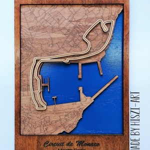 3D térkép a Formula1 monacói nagydíj versenypályáról, Otthon & Lakás, Dekoráció, Fali és függő dekoráció, Falra akasztható dekor, Famegmunkálás, Meska