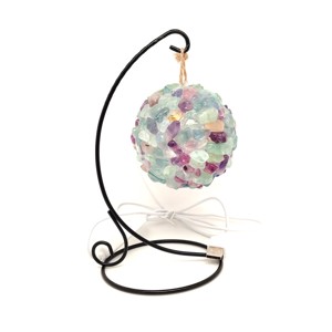 Fluorit gömb hangulatlámpa USB állvánnyal 9-10 cm, Kellékek & szerszámok, Ásvány alapanyag, , MESKA