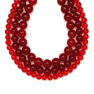 Jáde szinezett átlátszó piros golyó 10-11mm  ékszerkészítő alapanyag (füzér), Kellékek & szerszámok, Ásvány alapanyag, Ásványfüzér, , MESKA