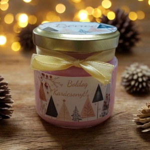 Kézműves karácsonyi illatgyertya egyedi felirattal - karácsony - karácsonyi lakásdekoráció - karácsonyi illatgyertya, mécses - Meska.hu