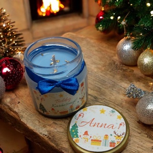 Kézműves karácsonyi illatgyertya egyedi felirattal - karácsony - karácsonyi lakásdekoráció - karácsonyi illatgyertya, mécses - Meska.hu