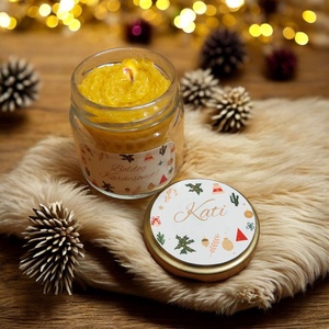 Méhviasz Gyertya karácsonyi illatgyertya köszönetajándék, Esküvő, Emlék & Ajándék, Köszönőajándék, Gyertya-, mécseskészítés, MESKA