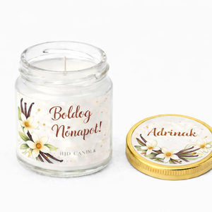 Aranymelegség� Bourbon vanília Nőnapi ajándék illatgyertya, Otthon & Életmód, Gyertya, illat, aroma, Gyertya, , MESKA