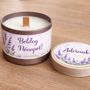 Rose Gold tégelyes levendulás gyertya � Boldog Nőnapot! felirattal, Otthon & Életmód, Gyertya, illat, aroma, Gyertya, Gyertya-, mécseskészítés, MESKA