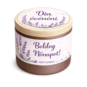 Rose Gold tégelyes levendulás gyertya � Boldog Nőnapot! felirattal - otthon & életmód - gyertya, illat, aroma - gyertya - Meska.hu