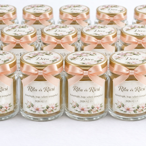 Magnolia Lumi�re � személyre szabott méhviasz esküvői köszönőajándék gyertya, Otthon & Életmód, Gyertya, illat, aroma, Gyertya, , MESKA