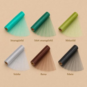 Szegély nélküli organza tekercs 23 cm � 10 m � mély és természetes árnyalatok - Meska.hu