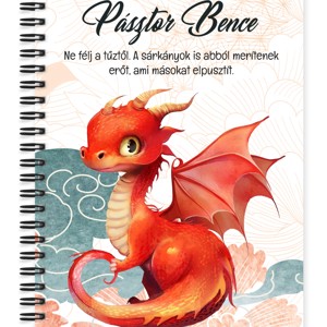 Személyre szabható - A legédesebb tűzsárkány mintás A6-os füzet, Otthon & Életmód, Papír, írószer, Jegyzetfüzet & Napló, , MESKA