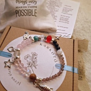 Jézus élete - keresztény történet karkötő-rózsa-086, Ékszer, Karkötő, Bogyós karkötő, , MESKA