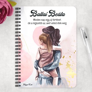 Személyre szabható - Anya és Lánya mintás A6-os füzet - otthon & életmód - papír, írószer - jegyzetfüzet & napló - Meska.hu