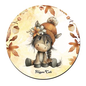 Cuki őszi póni csüccs mintás pohár alátét, , , MESKA