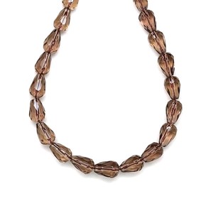 Füstkvarc fazettált csepp 7x11mm, Kellékek & szerszámok, Ásvány alapanyag, Ásványfüzér, , MESKA