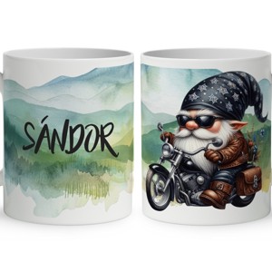 Névvel kérhető - Nem vén - Motoros manó mintás bögre, Otthon & Életmód, Konyhafelszerelés, tálalás, Tálalás, Bögre & Csésze, , MESKA