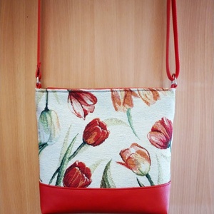 tulipános kisvödör táska - táska & tok - kézitáska & válltáska - vállon átvethető táska - Meska.hu
