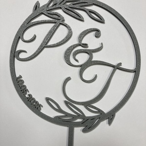 Esküvői torta beszúró monogrammos, Esküvő, Dekoráció, Sütidísz, , MESKA