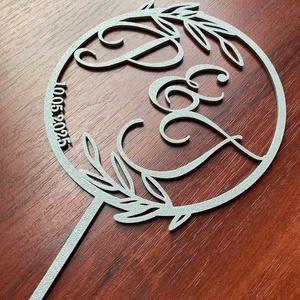 Esküvői torta beszúró monogrammos - esküvő - dekoráció - sütidísz - Meska.hu