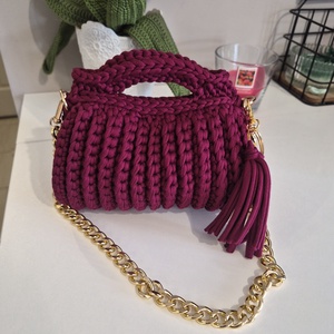 Bordó mini táska, Táska & Tok, Kézitáska & válltáska, Alkalmi táska, Horgolás, MESKA