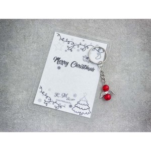 Merry Christmas piros angyal medálos kulcstartó, Táska & Tok, Kulcstartó & Táskadísz, Kulcstartó, , MESKA