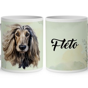 Névvel kérhető - Krémszínű Afgán agár portré mintás bögre, Otthon & Életmód, Konyhafelszerelés, tálalás, Tálalás, Bögre & Csésze, , MESKA