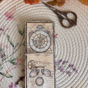 Steampunk stílusú mini napló rejtett zsebekkel - Steampunk booklet  - otthon & életmód - papír, írószer - jegyzetfüzet & napló - Meska.hu