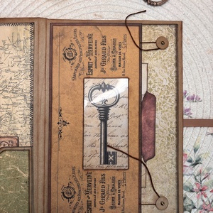 Vintage nagy méretű napló kihajtható lapokkal Emlékkönyv Vintage travel journal - otthon & életmód - papír, írószer - jegyzetfüzet & napló - Meska.hu