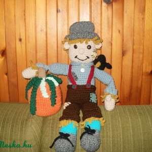 Madárijesztő tökkel.Őszi dekoráció, Otthon & Életmód, Dekoráció, Dísztárgy, Horgolás, Varrás, MESKA