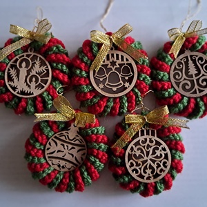 Karácsinyi dísz, Karácsony, Karácsonyi lakásdekoráció, Karácsonyfadíszek, Horgolás, MESKA