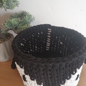 Horgolt pingvin tároló kosár - otthon & életmód - babaszoba, gyerekszoba - Meska.hu