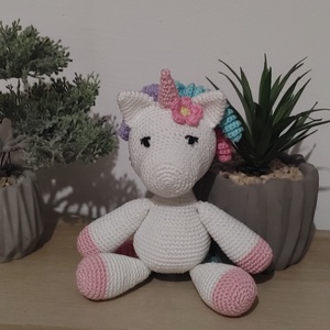 Horgolt amigurumi unikornis - játék & sport - plüssállat & játékfigura - unikornis - Meska.hu