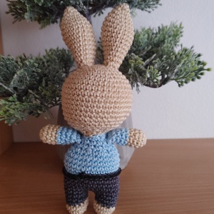 Horgolt nyuszi (fiú) - amigurumi figura - játék & sport - plüssállat & játékfigura - nyuszi - Meska.hu