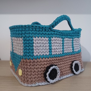 Nagy horgolt busz tároló kosár - Meska.hu