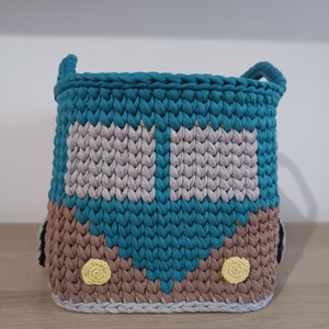 Nagy horgolt busz tároló kosár - otthon & életmód - tárolás & rendszerezés - tárolókosár - Meska.hu