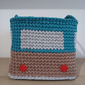 Nagy horgolt busz tároló kosár - otthon & életmód - tárolás & rendszerezés - tárolókosár - Meska.hu