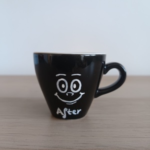 Before/After - Kézzel festett espresso csésze (Fekete) - otthon & életmód - konyhafelszerelés, tálalás - tálalás - bögre & csésze - Meska.hu