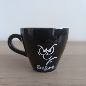 Before/After - Kézzel festett espresso csésze (Fekete) - otthon & életmód - konyhafelszerelés, tálalás - tálalás - bögre & csésze - Meska.hu