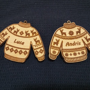 2 oldalas karácsonyfadísz, Karácsony, Karácsonyi lakásdekoráció, Karácsonyfadíszek, Gravírozás, pirográfia, MESKA