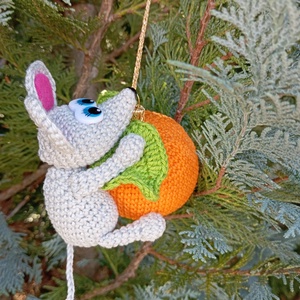 Kisegér és a narancs - karácsony - karácsonyi lakásdekoráció - karácsonyfadíszek - Meska.hu