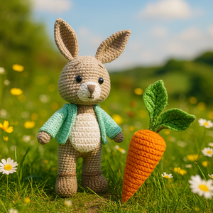 Nyuszi kabátban (A háttér AI segítségével készült) - Meska.hu