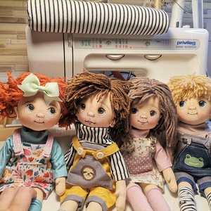 Cica csoport - Évike ragdoll, textil baba - otthon & életmód - dekoráció - dísztárgy - Meska.hu