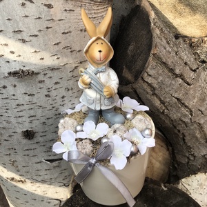 Nyuszi esernyővel asztaldísz, Otthon & Életmód, Dekoráció, Asztal és polc dekoráció, Asztaldísz, Virágkötés, MESKA