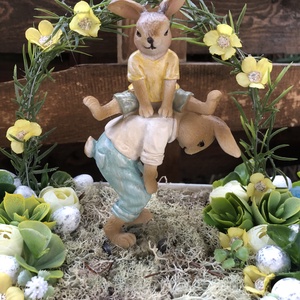 Nyuszi hopp asztaldísz  - otthon & életmód - dekoráció - asztal és polc dekoráció - asztaldísz - Meska.hu