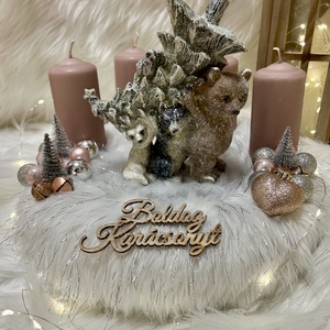 Állatkás nagyméretű adventi koszorú - karácsony - adventi díszek - adventi koszorú - Meska.hu