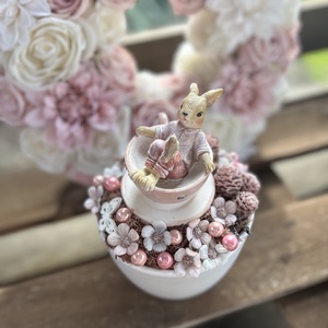 Nyuszi csészében asztaldísz - otthon & életmód - dekoráció - asztal és polc dekoráció - asztaldísz - Meska.hu